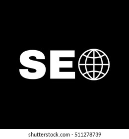 The SEO icon. WWW and browser, development, seo symbol. UI. Web. Logo. Sign. Flat design. App. Stock vector