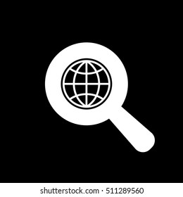 The SEO icon. WWW and browser, development, seo symbol. UI. Web. Logo. Sign. Flat design. App. Stock vector