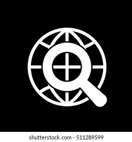 The SEO icon. WWW and browser, development, seo symbol. UI. Web. Logo. Sign. Flat design. App. Stock vector