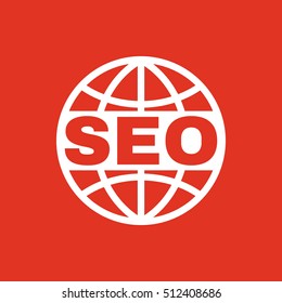 The SEO icon. WWW and browser, development, seo symbol. UI. Web. Logo. Sign. Flat design. App. Stock vector