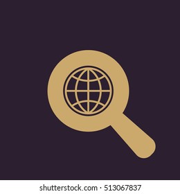 The SEO icon. WWW and browser, development, seo symbol. UI. Web. Logo. Sign. Flat design. App. Stock vector