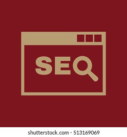 The SEO icon. WWW and browser, development, search, SEO symbol. UI. Web. Logo. Sign. Flat design. App. Stock vector