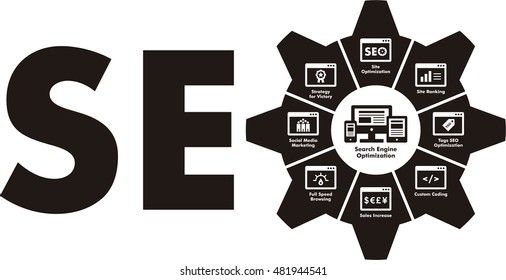 SEO iconographic design (glyph version)