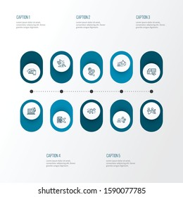 SEO icons line style set with pingback, social media, fresh content and other intelligence elements. Isolated vector illustration SEO icons.