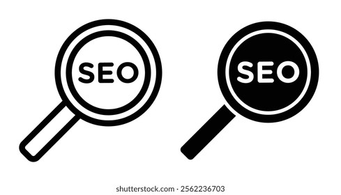 SEO Icons pack in outlined and flat versions