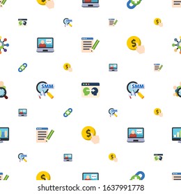 seo icons pattern seamless. Included editable flat SEO copywriting, Information Architecture, link building, eCommerce solutions, Social Marketing icons. seo icons for web and mobile.