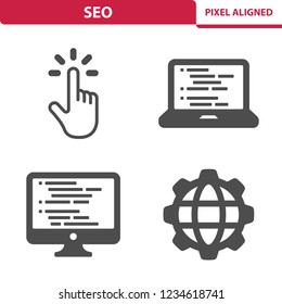 SEO Icons. Professional, pixel perfect icons, EPS 10 format.