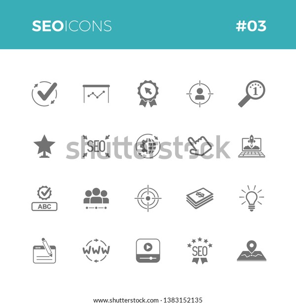 Seo Icons Set 03 Part Series Stock Vector Royalty Free