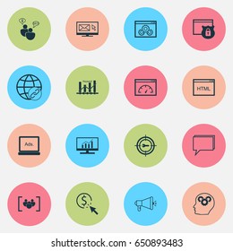 SEO Icons Set. Collection Of Questionnaire, Connectivity, Security And Other Elements. Also Includes Symbols Such As Matching, Performance, Security.