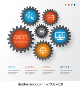 SEO Icons Set. Collection Of Website, PPC, Market Research And Other Elements. Also Includes Symbols Such As Marketing, Dynamics, Browser.