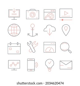 seo icons set. seo  pack symbol vector elements for infographic web