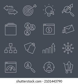 SEO icons set . SEO pack symbol vector elements for infographic web