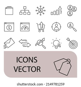 SEO  icons set . SEO  pack symbol vector elements for infographic web