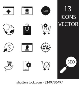 SEO  icons set . SEO  pack symbol vector elements for infographic web