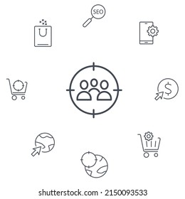 SEO  icons set . SEO  pack symbol vector elements for infographic web
