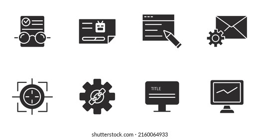 SEO icons set . SEO pack symbol vector elements for infographic web