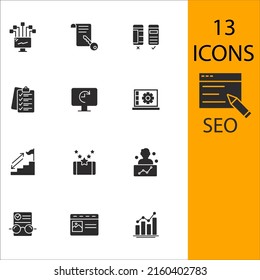 SEO icons set . SEO pack symbol vector elements for infographic web