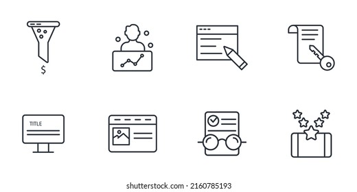 SEO icons set . SEO pack symbol vector elements for infographic web
