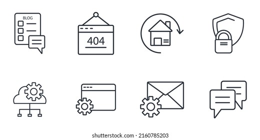 SEO icons set . SEO pack symbol vector elements for infographic web