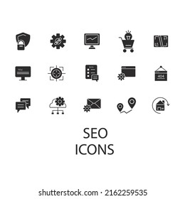 SEO icons set . SEO pack symbol vector elements for infographic web