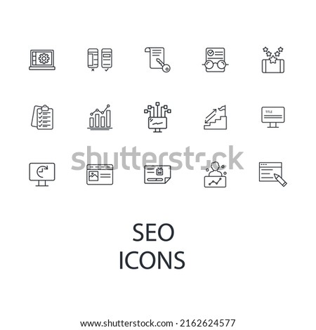 SEO icons set . SEO pack symbol vector elements for infographic web