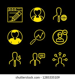 seo icons set with search, user and content vector set