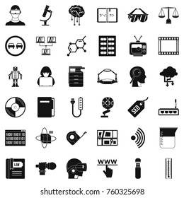 Seo icons set. Simple style of 36 seo vector icons for web isolated on white background