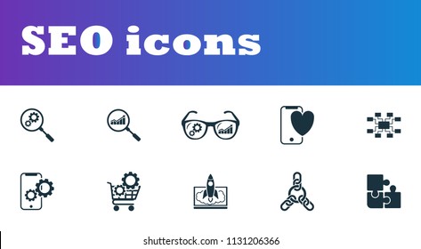 SEO icons set. UI and UX. Premium quality symbol collection. SEO icon set simple elements for using in app, print, software etc