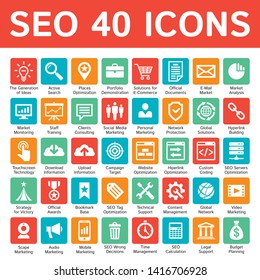 SEO icons set. Vector design. 