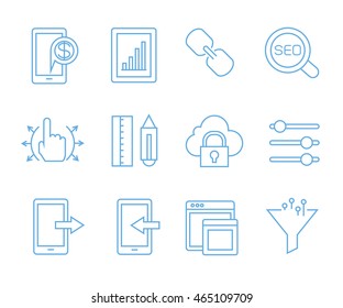 seo icons set web and mobile UI