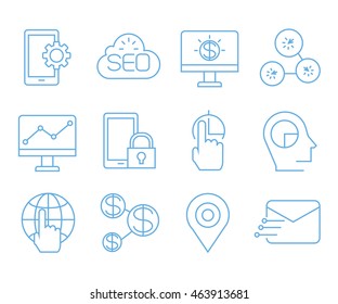 seo icons set and web service icons for web and mobile UI