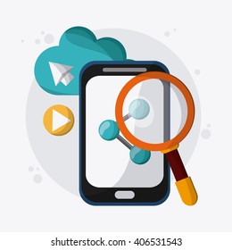 SEO icons, technology related, vector illustration