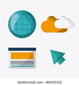 SEO icons, technology related, vector illustration