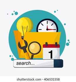 SEO icons, technology related, vector illustration