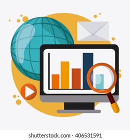 SEO icons, technology related, vector illustration