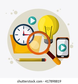 SEO icons, technology related, vector illustration