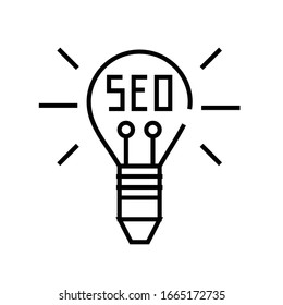 Seo idea line icon, concept sign, outline vector illustration, linear symbol.