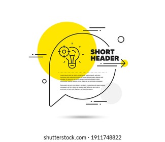 Seo idea line icon. Speech bubble vector concept. Web targeting sign. Traffic management symbol. Seo idea line icon. Abstract bubble balloon badge. Vector