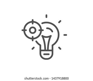 Seo idea line icon. Web targeting sign. Traffic management symbol. Quality design element. Linear style seo idea icon. Editable stroke. Vector