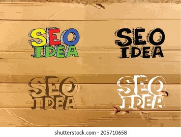 Seo Idea SEO Search Engine Optimization on Cardboard Texture illustration