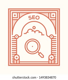 SEO AND ILLUSTRATION ICON CONCEPT