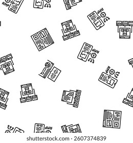 seo improve top website vector seamless pattern thin line illustration