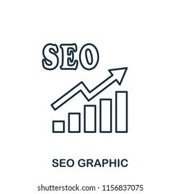 Seo Increase Graphic icon. Mobile apps, printing and more usage. Simple element sing. Monochrome Seo Increase Graphic icon illustration