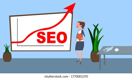 El SEO aumenta el gráfico rojo con las mujeres empresarias