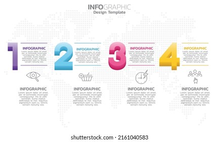 SEO Infographic 4 steps seo for content, diagram, flowchart, steps, parts, timeline, workflow, chart. 