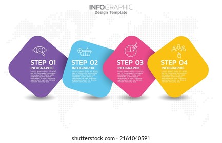 SEO Infographic 4 steps seo for content, diagram, flowchart, steps, parts, timeline, workflow, chart. 