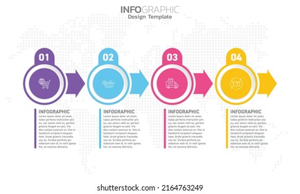 SEO Infographic 4 steps seo for content, diagram, flowchart, steps, parts, timeline, workflow, chart. 