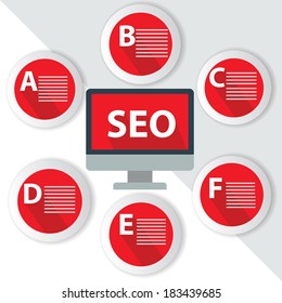 SEO Infographics,for text,Red vector