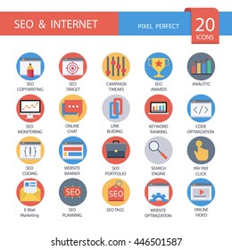 SEO and internet in flat icons , Set 2 , vector eps 10.