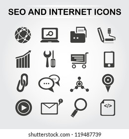 SEO and internet icon set